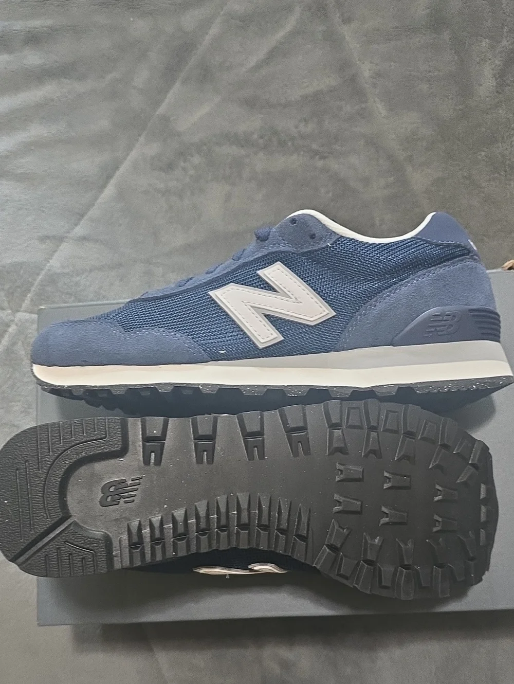 New Balance Blue and White Retro Runner Sneakers